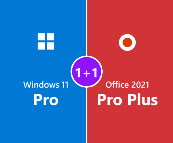 Pachet 1+1: Windows 11 Pro și Office 2021 Professional Plus