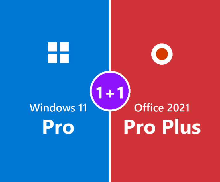 Pachet 1+1: Windows 11 Pro și Office 2021 Professional Plus