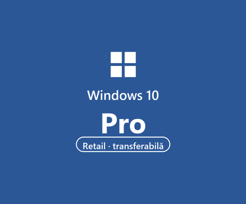 Licență Windows 10 Pro Retail transferabilă — card produs